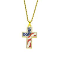 Hip-hop Vintage Style Cross Stainless Steel Alloy Inlay Rhinestones Men's Long Necklace main image 3
