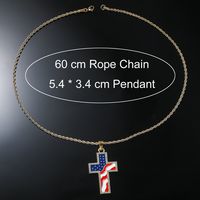 Hip-hop Vintage Style Cross Stainless Steel Alloy Inlay Rhinestones Men's Long Necklace main image 5