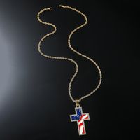 Hip-hop Vintage Style Cross Stainless Steel Alloy Inlay Rhinestones Men's Long Necklace main image 1