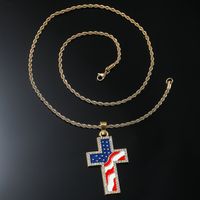 Hip-hop Vintage Style Cross Stainless Steel Alloy Inlay Rhinestones Men's Long Necklace main image 4
