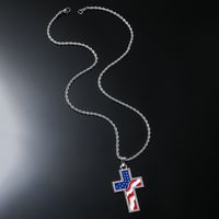 Hip-hop Vintage Style Cross Stainless Steel Alloy Inlay Rhinestones Men's Long Necklace sku image 2