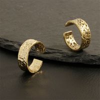 Hip-hop Vintage Style Leaves Anchor Copper Plating 18k Gold Plated Open Rings main image 6