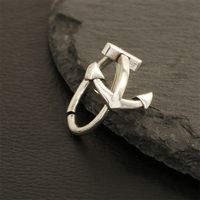 Hip-hop Vintage Style Leaves Anchor Copper Plating 18k Gold Plated Open Rings sku image 7