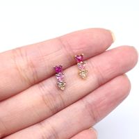 Simple Style Leaf Stainless Steel Aluminium Alloy Plating Inlay Diamond Zircon White Gold Plated Gold Plated Ear Studs Nose Ring main image 4