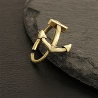 Hip-hop Vintage Style Leaves Anchor Copper Plating 18k Gold Plated Open Rings sku image 8