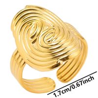 Wholesale Vintage Style Fingerprint Solid Color Stainless Steel Plating Open Rings main image 3