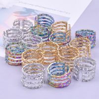 Wholesale Vintage Style Simple Style Solid Color Texture Stainless Steel Plating Open Rings main image 1