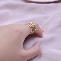 Wholesale Vintage Style Simple Style Solid Color Texture Stainless Steel Plating Open Rings main image 3