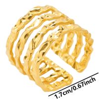 Wholesale Vintage Style Simple Style Solid Color Texture Stainless Steel Plating Open Rings sku image 3