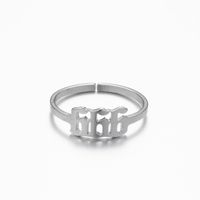 Fashion Number Stainless Steel Open Ring Plating No Inlaid Stainless Steel Rings sku image 6