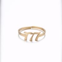 Fashion Number Stainless Steel Open Ring Plating No Inlaid Stainless Steel Rings sku image 16