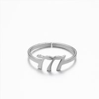 Fashion Number Stainless Steel Open Ring Plating No Inlaid Stainless Steel Rings sku image 7
