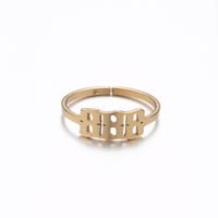 Fashion Number Stainless Steel Open Ring Plating No Inlaid Stainless Steel Rings sku image 17