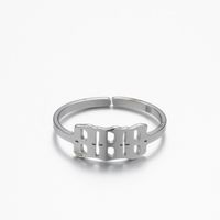 Fashion Number Stainless Steel Open Ring Plating No Inlaid Stainless Steel Rings sku image 8