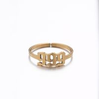 Fashion Number Stainless Steel Open Ring Plating No Inlaid Stainless Steel Rings sku image 18