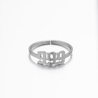 Fashion Number Stainless Steel Open Ring Plating No Inlaid Stainless Steel Rings sku image 9