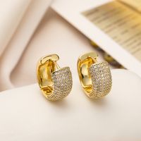 1 Pair Simple Style Commute Geometric Plating Inlay Copper Zircon 18k Gold Plated Ear Studs main image 4