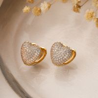 1 Pair Simple Style Commute Geometric Plating Inlay Copper Zircon 18k Gold Plated Ear Studs sku image 1