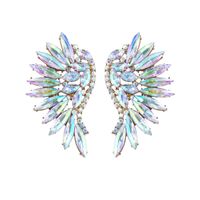 Wholesale Jewelry Exaggerated Luxurious Shiny Geometric Heart Shape Alloy Rhinestones Inlay Drop Earrings sku image 3
