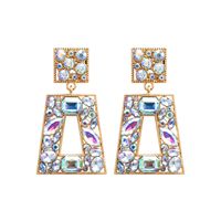 Wholesale Jewelry Exaggerated Luxurious Shiny Geometric Heart Shape Alloy Rhinestones Inlay Drop Earrings main image 2