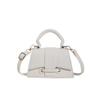 Frau Alle Jahreszeiten Pu-leder Einfarbig Vintage-stil Quadrat Magnetschnalle Handtasche sku image 2