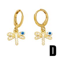 1 Pair Original Design Streetwear Cross Devil's Eye Heart Shape Enamel Plating Inlay Copper Zircon 18k Gold Plated Drop Earrings main image 4