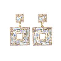 Wholesale Jewelry Exaggerated Luxurious Shiny Geometric Heart Shape Alloy Rhinestones Inlay Drop Earrings sku image 6