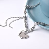 Hip-hop Rock Heart Shape Alloy Women's Pendant Necklace main image 5