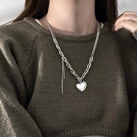 Hip-hop Rock Heart Shape Alloy Women's Pendant Necklace main image 6