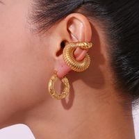 1 Pair Basic Classic Style Geometric Plating Stainless Steel 18k Gold Plated Earrings main image 2