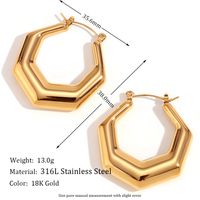 1 Pair Basic Simple Style Classic Style Geometric Plating Stainless Steel 18k Gold Plated Earrings sku image 1