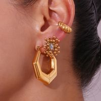 1 Paar Basic Einfacher Stil Klassischer Stil Geometrisch Überzug Rostfreier Stahl 18 Karat Vergoldet Ohrringe main image 4