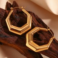 1 Pair Basic Simple Style Classic Style Geometric Plating Stainless Steel 18k Gold Plated Earrings main image 5