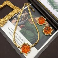 Vintage Style Simple Style Irregular Color Block Resin Alloy Wholesale Jewelry Set main image 2