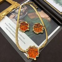 Vintage Style Simple Style Irregular Color Block Resin Alloy Wholesale Jewelry Set main image 3