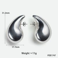 1 Pair Simple Style Water Droplets Plating 304 Stainless Steel 16K Gold Plated White Gold Plated Gold Plated Ear Studs sku image 4