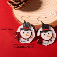 1 Pair Lady Snowman Resin Drop Earrings main image 3