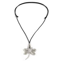 Vacation Ethnic Style Dragonfly Alloy Leather Wax Line Irregular Tassel Alloy Women's Pendant Necklace main image 3