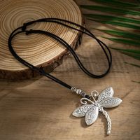 Vacation Ethnic Style Dragonfly Alloy Leather Wax Line Irregular Tassel Alloy Women's Pendant Necklace main image 4