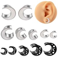 1 Piece Simple Style Classic Style Moon Plating Stainless Steel Gold Plated Ear Studs main image 1
