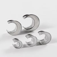 1 Piece Simple Style Classic Style Moon Plating Stainless Steel Gold Plated Ear Studs main image 5