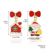 Fashion Christmas Tree Santa Claus Snowflake Alloy Inlay Rhinestones Women's Ear Studs sku image 30