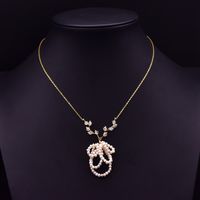Retro Shell Copper Plating Inlay Pearl 18k Gold Plated Pendant Necklace sku image 9