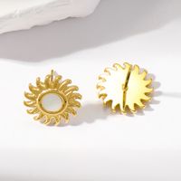 1 Pair Simple Style Sun Plating Stainless Steel Gold Plated Ear Studs main image 3