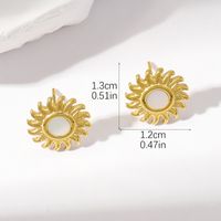 1 Pair Simple Style Sun Plating Stainless Steel Gold Plated Ear Studs main image 2