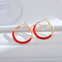 1 Pair Simple Style Color Block Enamel Copper Earrings sku image 1
