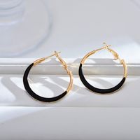1 Pair Simple Style Color Block Enamel Copper Earrings sku image 5