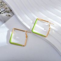 1 Pair Simple Style Color Block Enamel Copper Earrings sku image 3