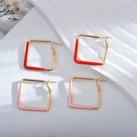 1 Pair Simple Style Color Block Enamel Copper Earrings main image 9