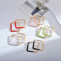 1 Pair Simple Style Color Block Enamel Copper Earrings main image 1